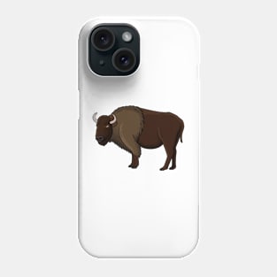 Happy American bison buffalo illustration Phone Case