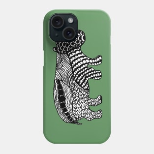 Hippopotamus Zentangle drawing Phone Case