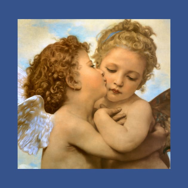 The First Kiss, angels detail by Bouguereau by MasterpieceCafe