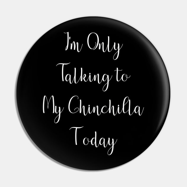 I'm Only Talking to My Chinchilla Today Pin by DANPUBLIC