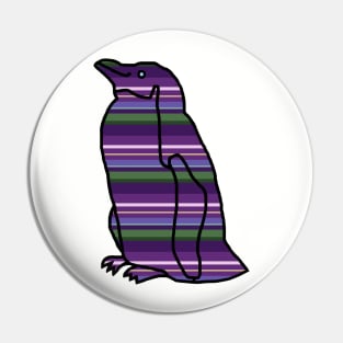 Lavender Stripes Penguin Pin