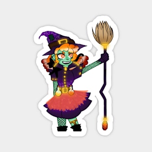 witch with a broom Magnet