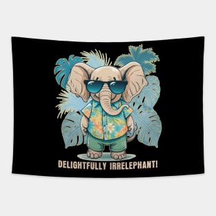 Delightfully Irrelephant! Hawaiian Shirt Elephant Tapestry