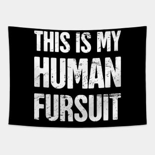 Funny Anthro Furry Fandom Fursuit Con Gift Tapestry