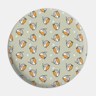 Cute Robin winter pattern Pin