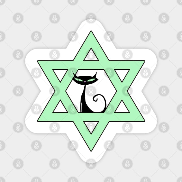 Jewish Kitty Cat Star of David Magnet by HolidayBug