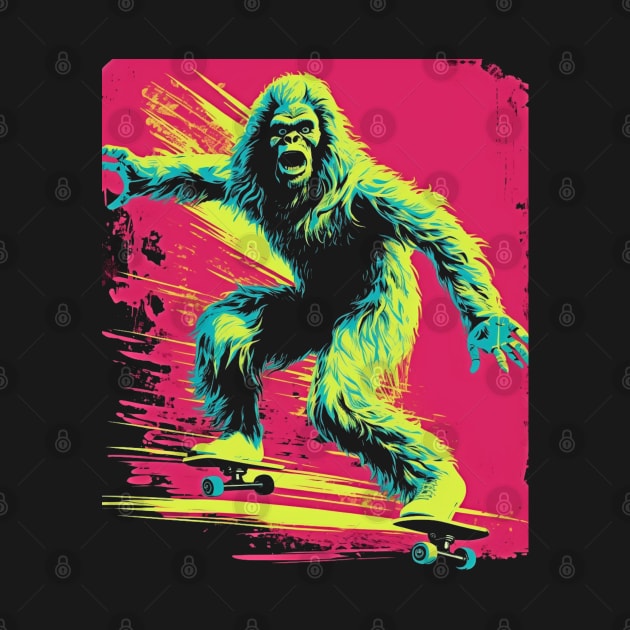 Bigfoot Skating | Funny Retro Bigfoot by We Anomaly