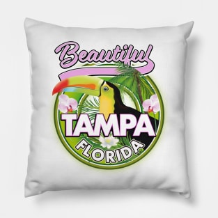 beautiful Tampa florida travel logo Pillow