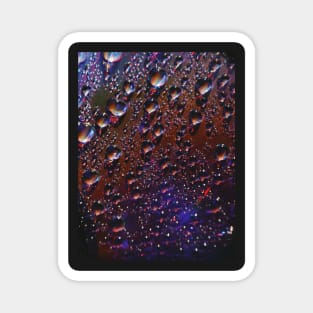 Photographic Image of Purple Rain Drops Magnet