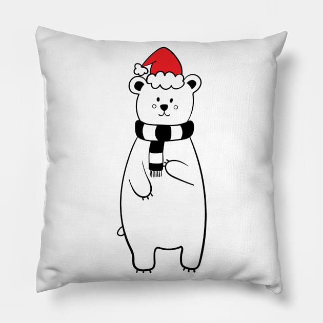 Christmas Bear Pillow by hippyhappy