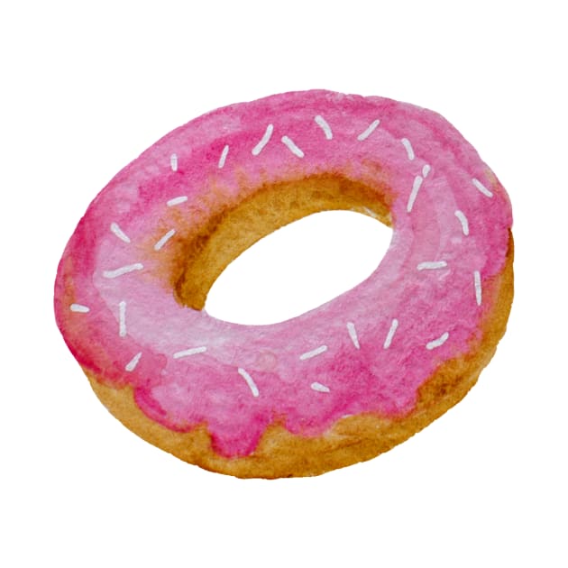 Watercolor donut - pink by wackapacka