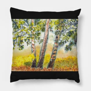 Autumn Birch Trees Pillow