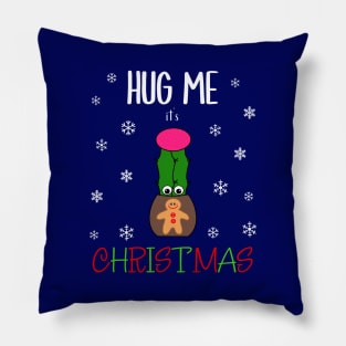 Hug Me It's Christmas - Hybrid Cactus In Gingerbread Man Pot Pillow