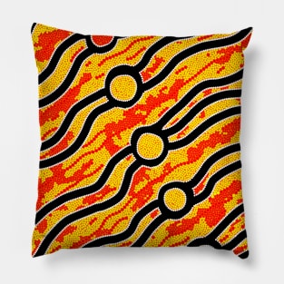 Aboriginal Art - Bush Fire Pillow