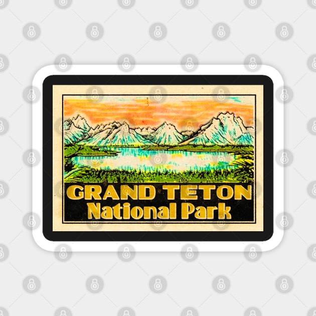 Grand Teton National Park Tetons Magnet by TravelTime