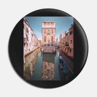 Gondola in the canal in Venice, Italy Pin