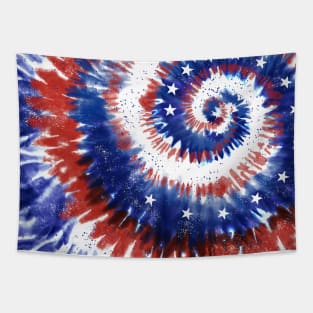 4th of July tie-dye Spiral Tapestry