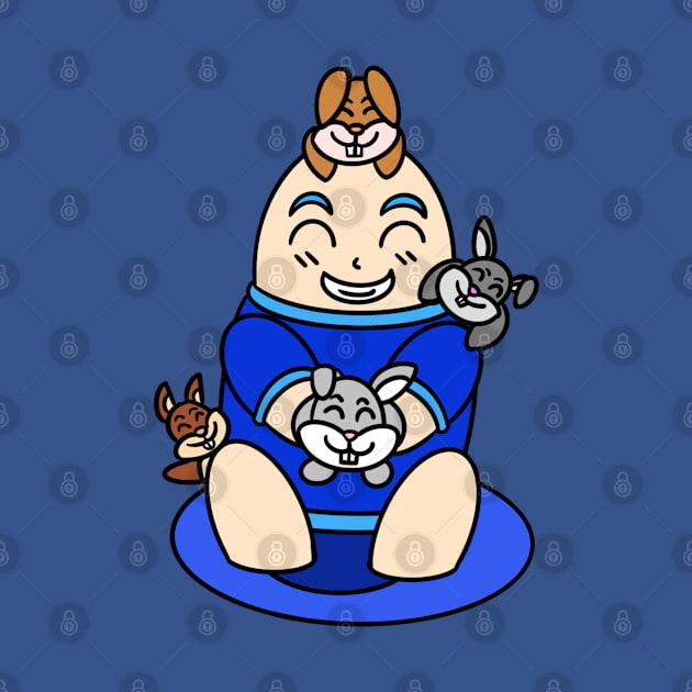 Cartoon boy with bunnies - colour by Andrew Hau