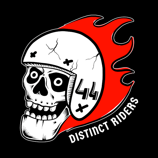 Distinct Riders – Rider 44 - Skull with flames by distinctriders