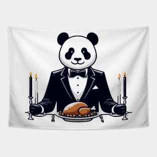 Happy Thanksgiving Giant Panda Tapestry