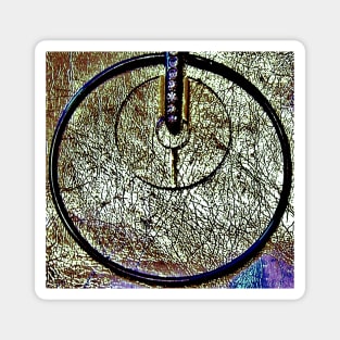 ART DECO GOLD MOD CIRCLE PENDANT DESIGN BLACK Magnet