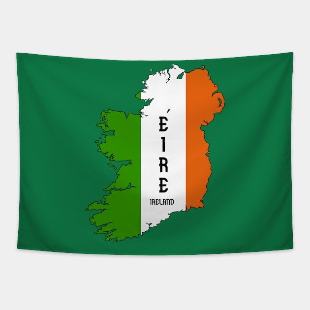 Ireland map & flag Tapestry by Travellers