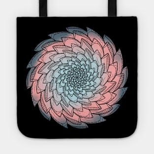 Gradiently Colored Floral Spiral Mandala Line Art Tote