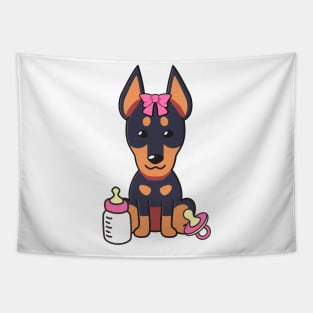 Cute Alsatian is a baby - girl Tapestry