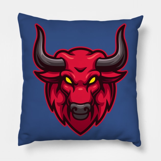 Demon bull Pillow by mightyfire