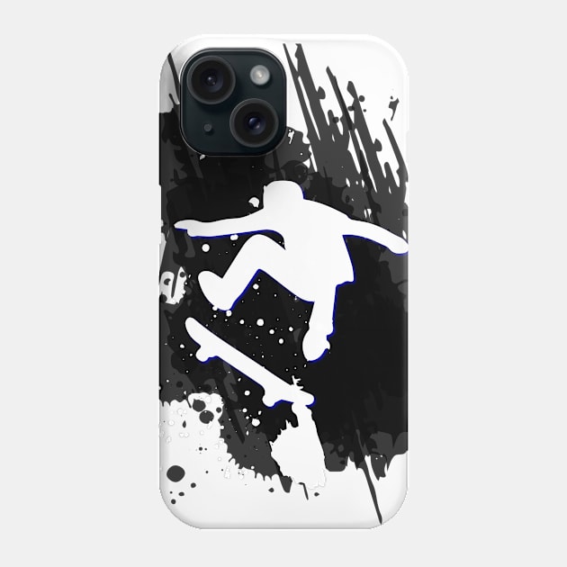 black and white skater siluet Phone Case by anrazee