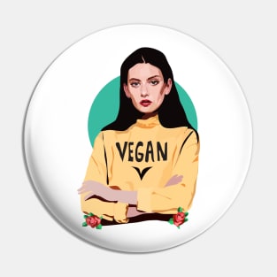 Vegan Chick Pin