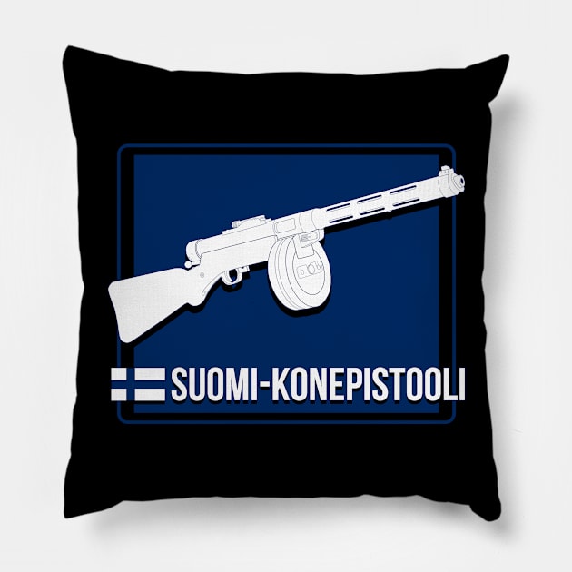 Suomi Finnish submachine gun Pillow by FAawRay