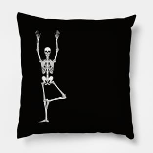 halloween funny yoga skeletons Pillow