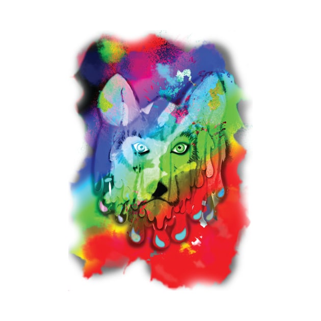 Psychedelic Wolf by DaintyMoonDesigns