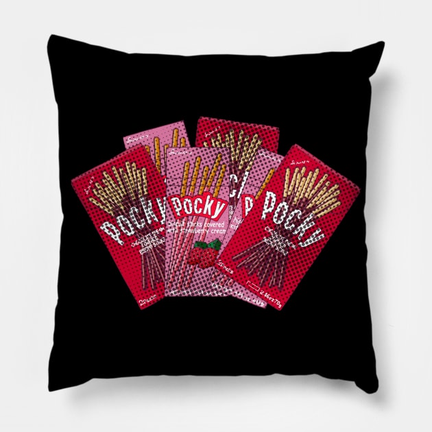 The Japanese Pocky sticks Pillow by AnGo