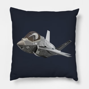 Cartoon Military Stealth Jet Fighter Plane Pillow