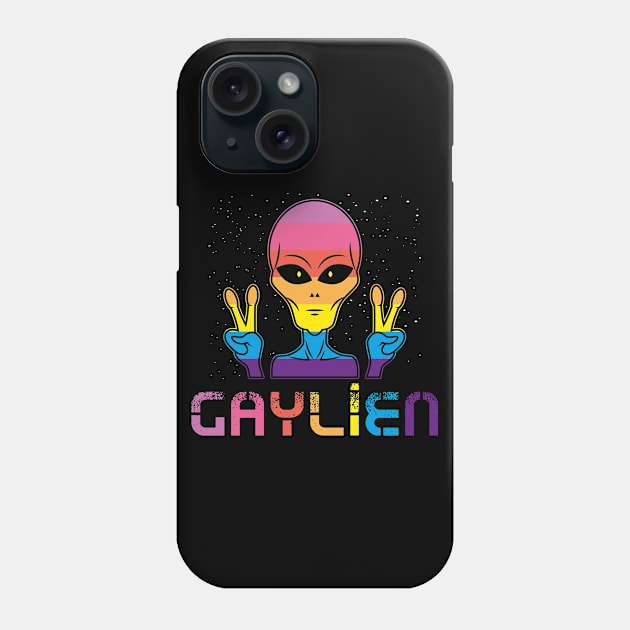 Gay Alien Gaylien Rainbow Pride LGBT Gift Phone Case by Fresan