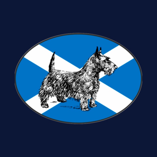 Scottie Dog / Scottish Terrier, with the flag of Scotland by pickledpossums