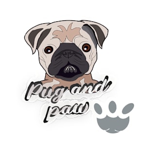 Cute Pug and paw T-Shirt