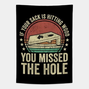 Funny Cornhole Player Corn Hole Tapestry