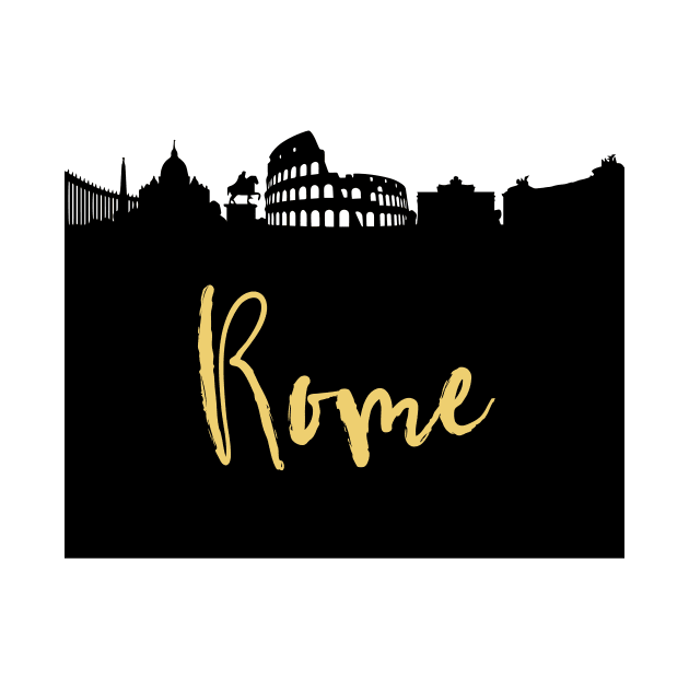 ROME ITALY DESIGNER SILHOUETTE SKYLINE ART by deificusArt