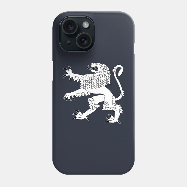 Heraldic Rampant Lion (White) Phone Case by PabloDeChenez