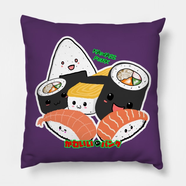 SUSHI PARTY Pillow by Kawaii Punk XXX