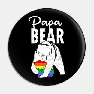 Papa Bear Gay Pride Flag LGBT Dad Camping Father Day Pin