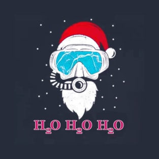 Christmas Santa Claus Scuba Diver H2O H2O H2O T-Shirt