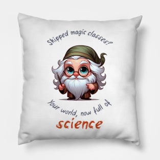 Cute Wizard Magic vs Science Pillow