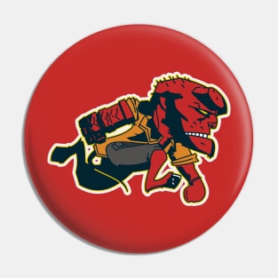 Old School Baseball Hellboy Pin