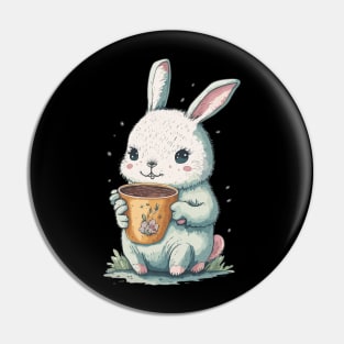 Cute bunny drinking tea Pin