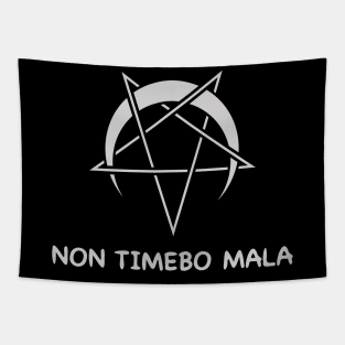 Non timebo mala inverted pentagram Tapestry