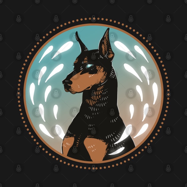 Doberman Glow by Drawing Alba